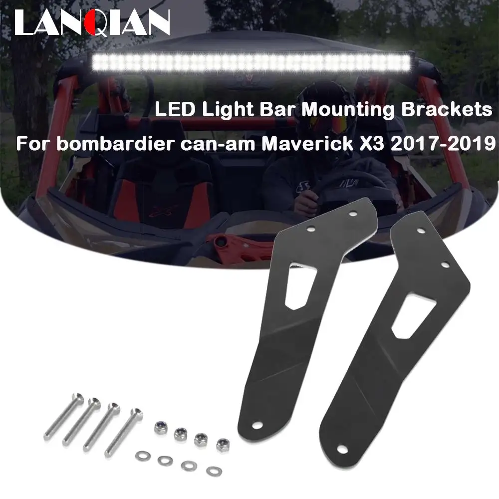 

1Pair Hood Mount Led Light Bar Windshield Front Mouting Brackets Kit For bombardier can-am Maverick X3 2017-2019 Car Accessories