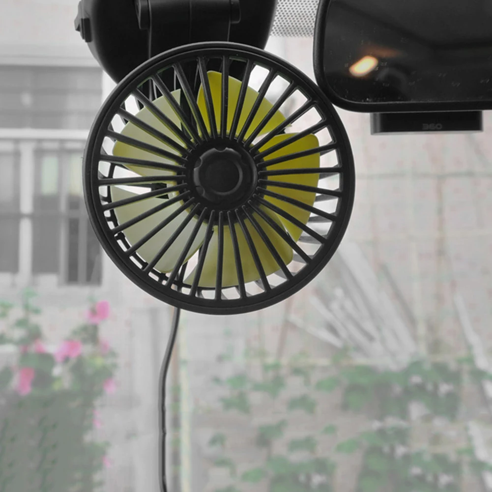 Electric Fan Car Fan 5/12/24V High Rotational Speed Car Fan Automotive Electric Defroster Summer Car Fan Cooling 2 Speed Air Circulation