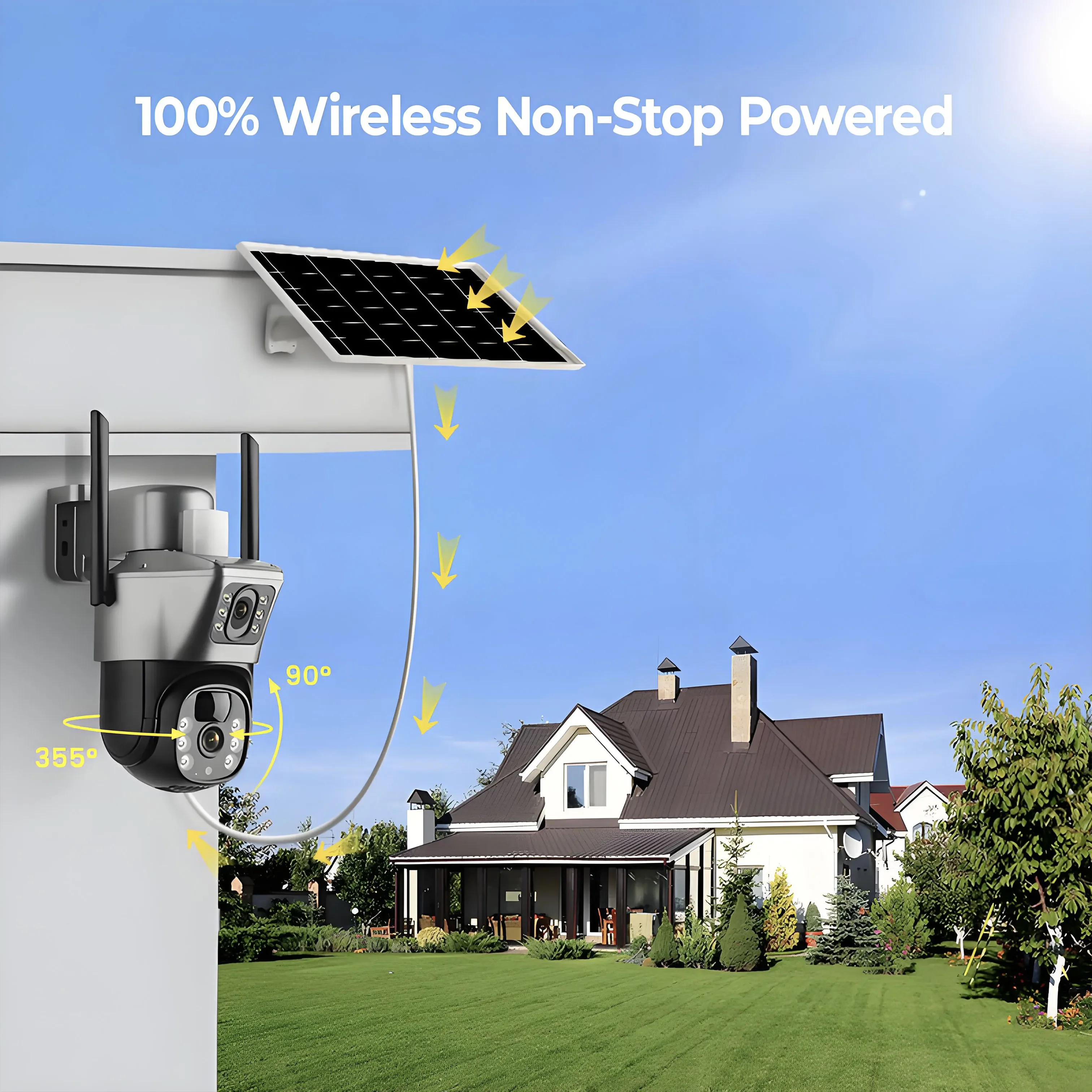 4K 8MP 4G Sim Solar Camera Outdoor Dual Lens Wireless WiFi Surveillance IP Camera PIR Human Detection Solar Security CCTV Cam
