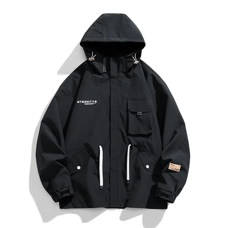 8XL 9XL Bomber Jacket Men Spring Autumn Hooded Windbreaker Solid Casual Coat Streetwear Retro Hip-hop Military Motorcycle Jacket