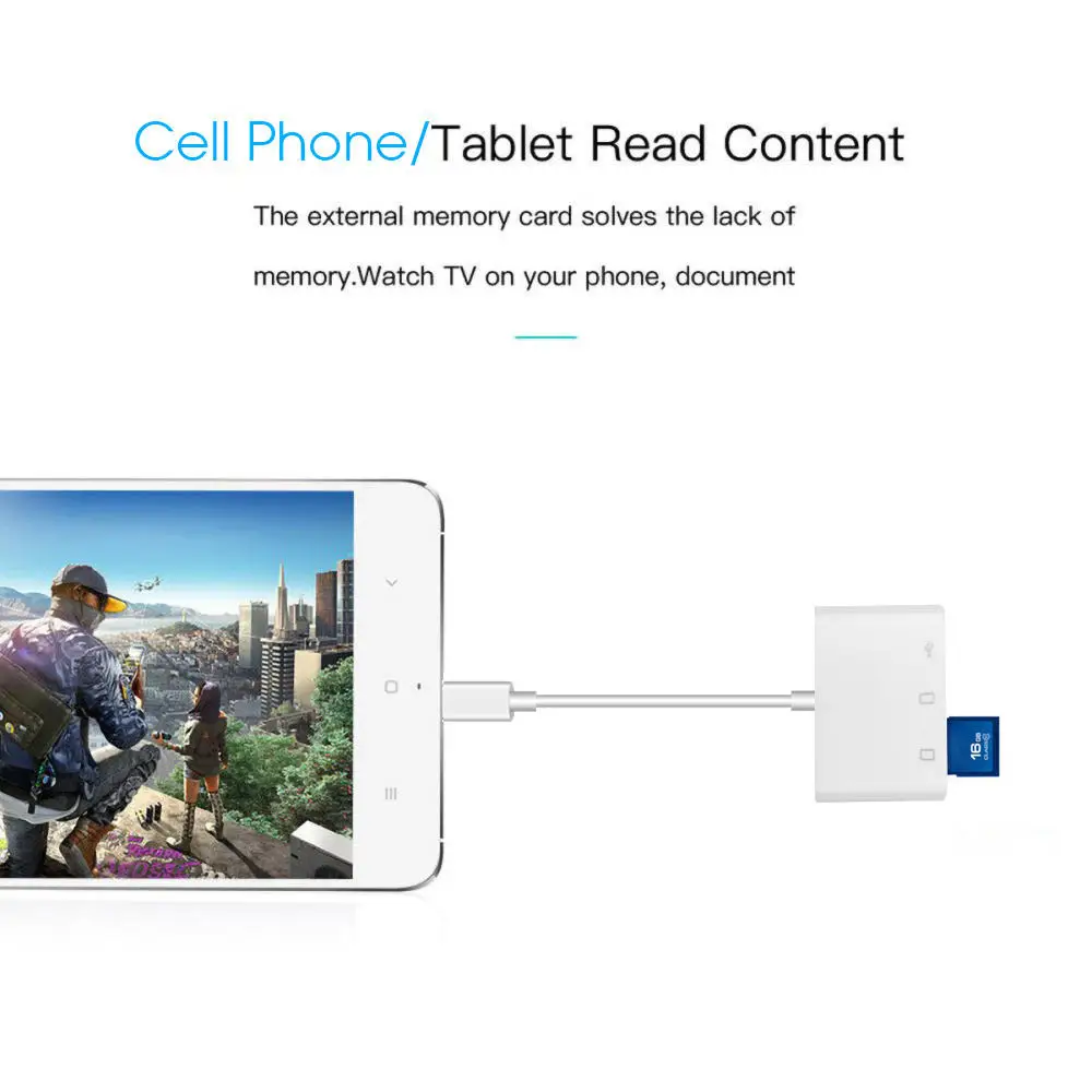 Type C To SD Card Reader OTG USB Cable Mini SD/TF Card Reader Adapter Data Transfer for Macbook Cell Phone Samsung Huawei