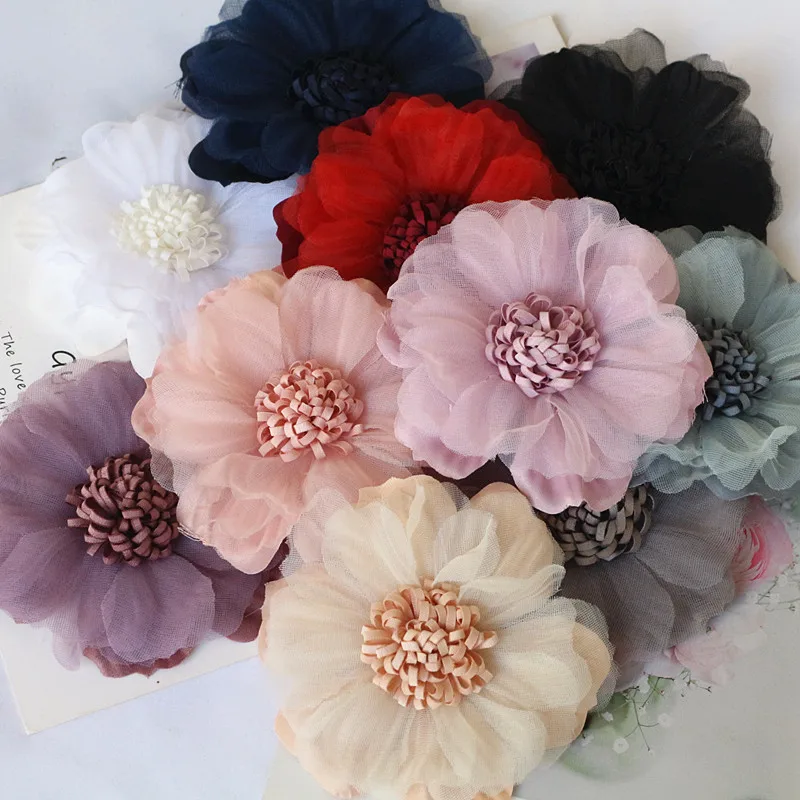 Handmade Fabric Flowers for DIY Decoration and Crafting – Set of 5 Large Pieces