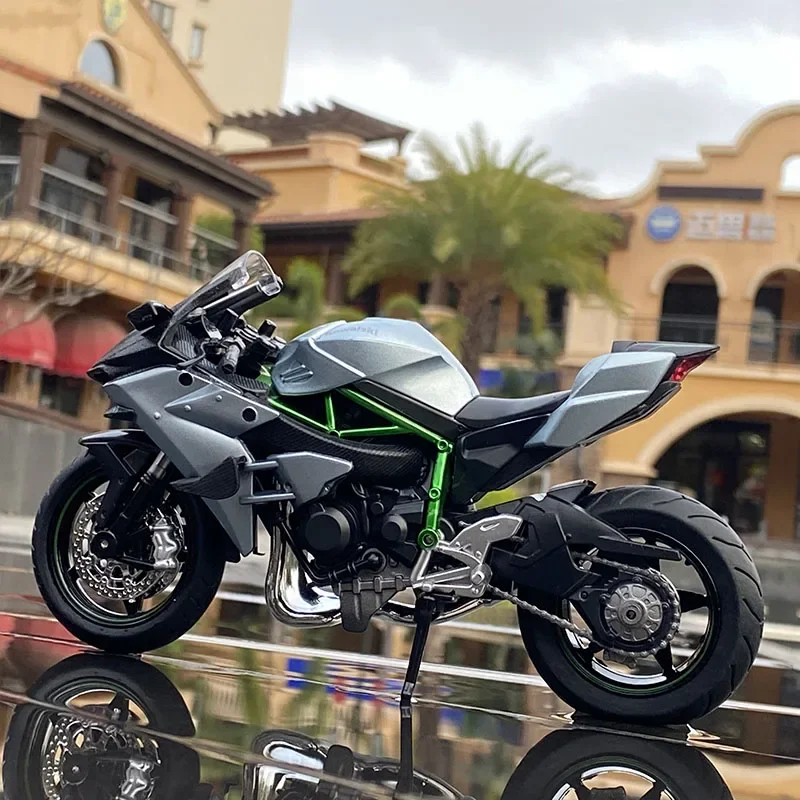 1:12 KAWASAKI H2R Alloy Racing Motorcycle Simulation Metal Street Race Motorcycle Model Sound And Light Collection Kids Toy Gift 5