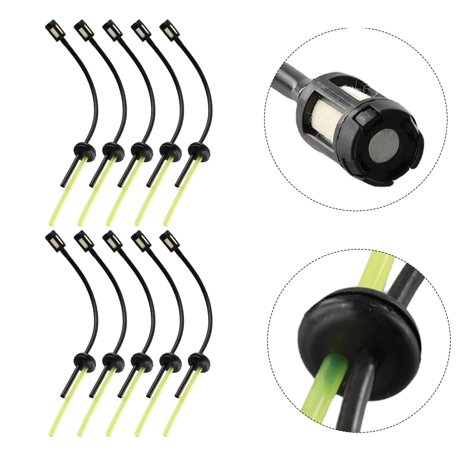 10Pc Kraftstoff Schläuche Filter Rohre Kraftstoff Schlauch Kraftstoff Filter Kit Garten Power Werkzeuge Ersatzteile Für Trimmer Pinsel Cutter Reparatur zubehör – Detail 2
