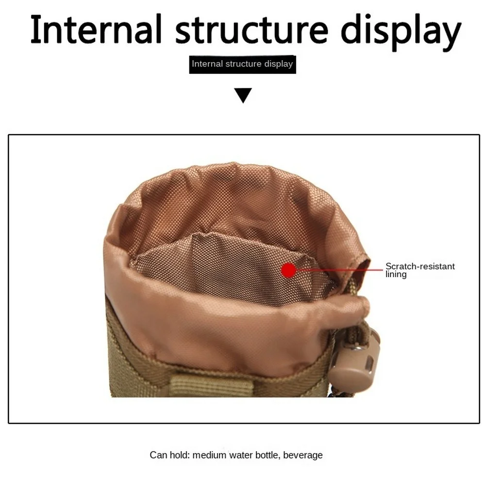 Molle Pouch - 3 Sacchetti Tattici In Nylon Per Bottiglia D'Acqua E Accessori - Tasche Molle Per Zaino, Cintura E Outdoor