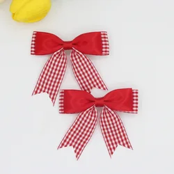 Charming British Plaid Bow Hairpins for Girls - Elegant Hair Clips & Accessories (Red plaid bow)