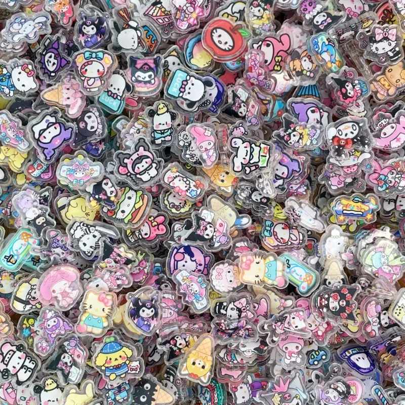

Коллекция Sanrio 2 см, акриловый лист «сделай сам», Двусторонняя прозрачная подвеска в виде сэндвича, материал ручной работы из искусственного аниме