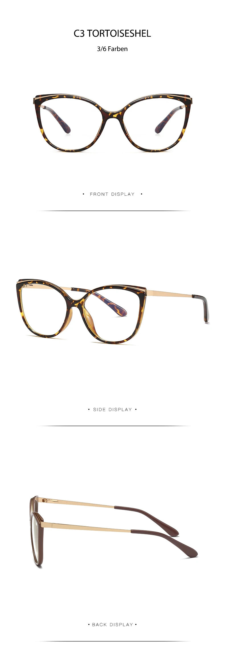 Modische Damenbrille, Cat-Eye-Design, stilvoller Vollrand, superleicht, neues Modell, Korrektionsbrille, Brillengestell. – Detail 12