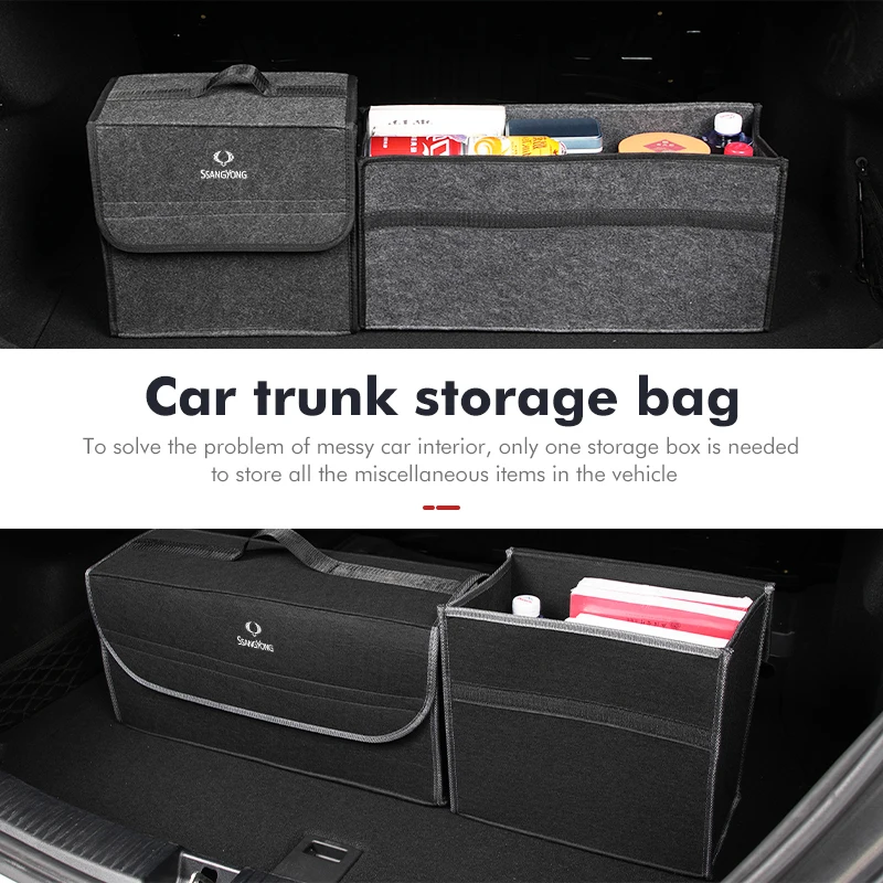 Car Stowing Tidying Container Bags Storage Box Portatile Pieghevole Per Ssangyong Korando Rexton Kyron Rodius Tivoli Musso