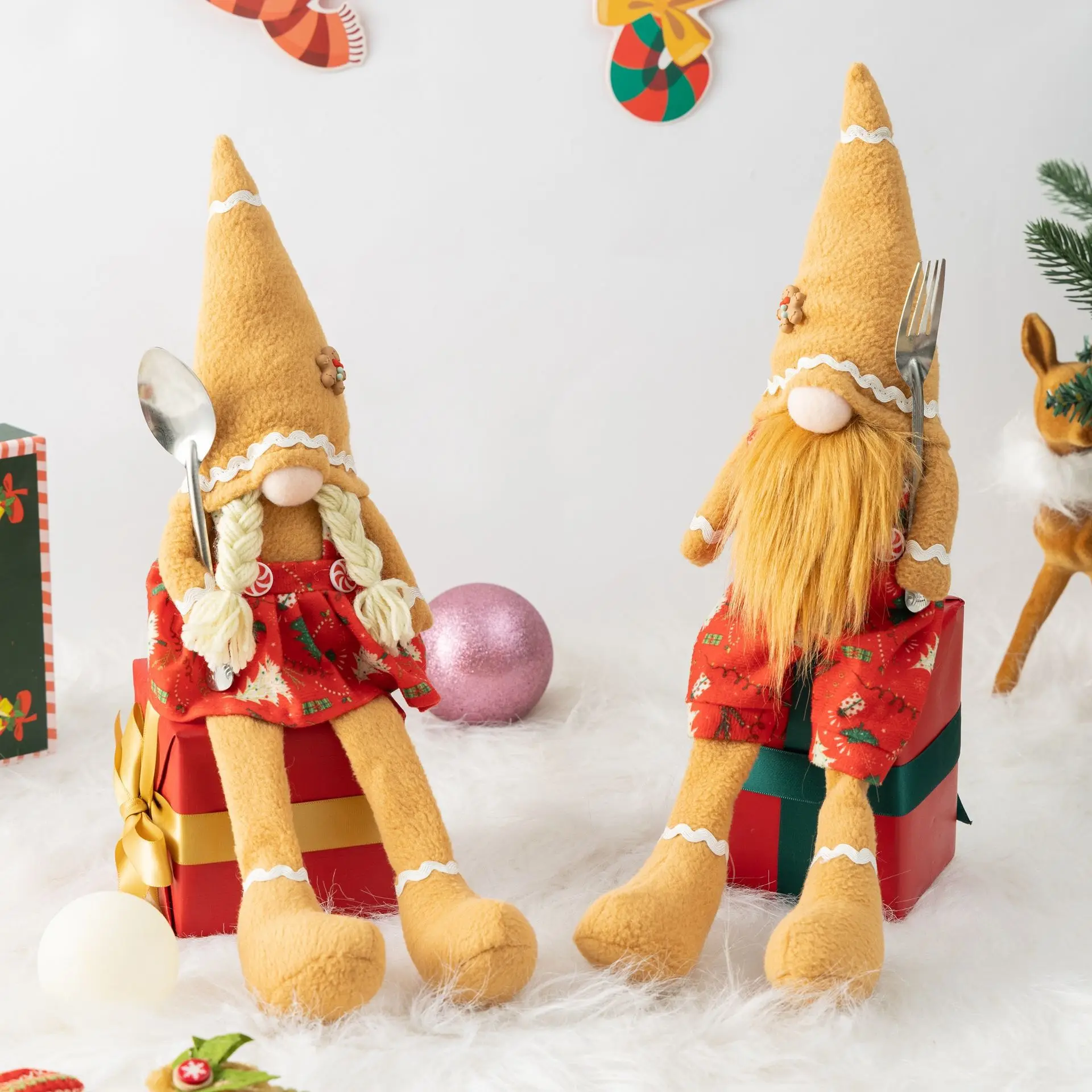 

Christmas Plush Gingerbread Gnomes Home Gnome for All Seasons Swedish Dwarf Figurine Coffee Corner Decorations Christmas Decor