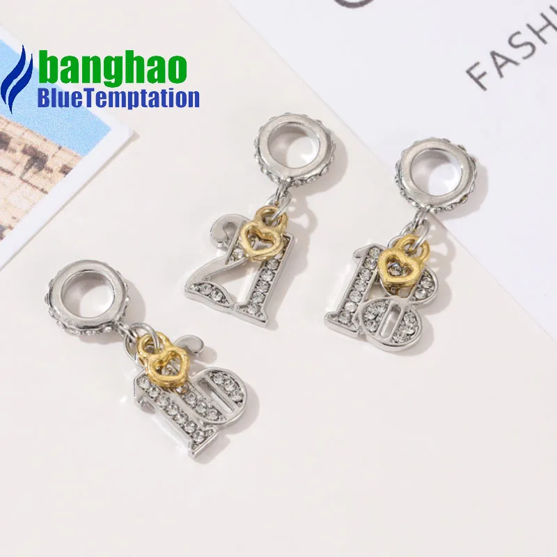 Wholesale DIY Fashion number Charm for making accessories for jewelry alloy pendants bracelets beads DGB1506