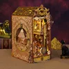 DIY Book Nook Wooden Miniature Model Kit The Mysterious City Bookend Assembled 3D Puzzle Egypt Bookshelf Home Decor Friends Gift 4