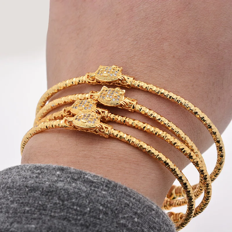 Dubai Wholesale Gold Plated Bangles With Ring For Women Indian Charm