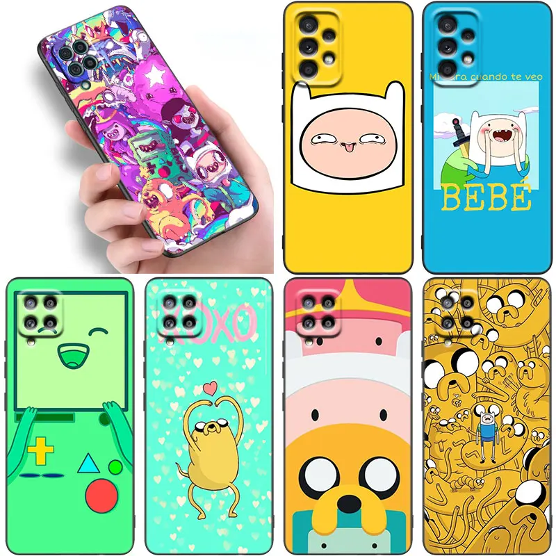 Adventure Time Case For Samsung Galaxy A12 A52 A52S A32 A13 A22 A53 A33 A72 A73 5G A11 A21S A31 A50 A51 A70 A71 Black Cover |