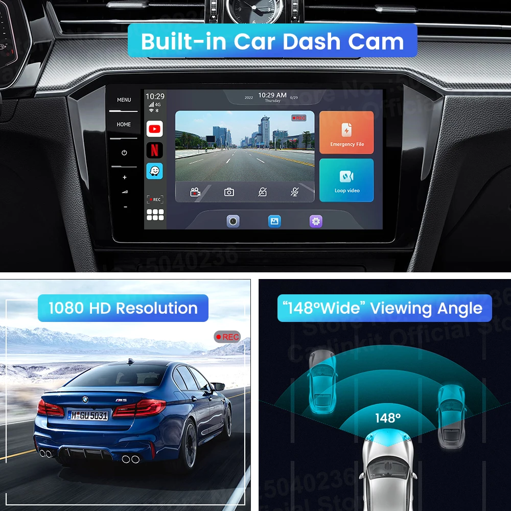 Wireless CarPlay Hd Dash Cam 1080p 4G+64G Mini Tv Box | Unichip Smartauto