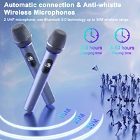 T10-T Wireless Bluetooth Speaker, Karaoke Machine with 2 Microphone, Home Karaoke Party Speaker with Led Light, Stage Subwoofers - Image 5