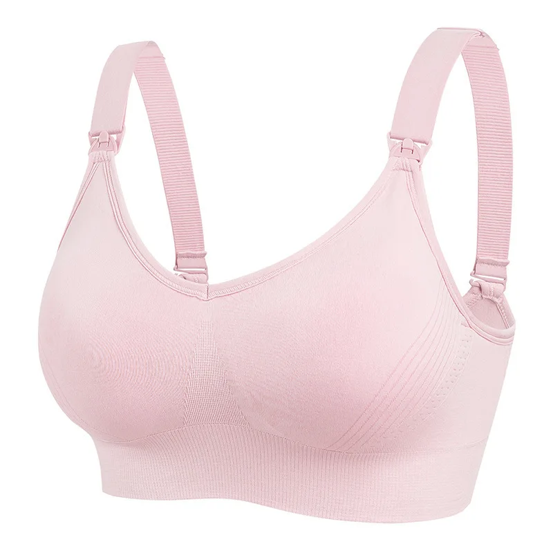 High-end open-top wide strap non-slip breastfeeding bra Feeding large cup push-up anti-sagging maternity underwear 4