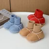 Autumn Winter Soft Bottom Baby Shoes Leather like Faux Fur Integrated Walking Shoes Non Slip Cotton Shoes for Infants 0-1 Years