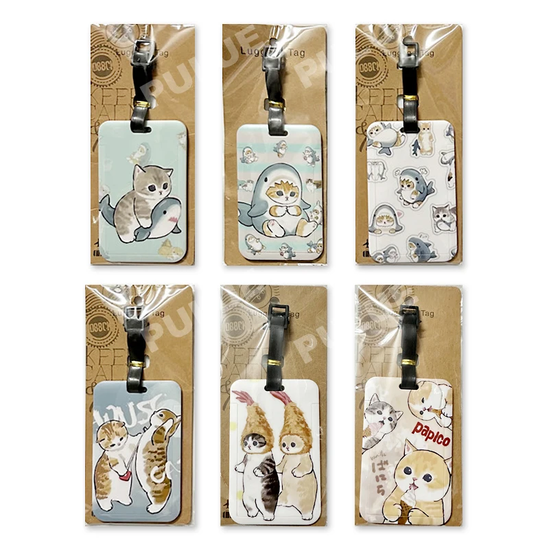 팬더 만화 여행 가방 탑승 패스, 수하물 태그 디자인, ID 라벨, 주소 홀더 등 여행 액세서리 11 만화 고양이 상어 수하물 태그, 여행 액세서리, 탑승 수하물 라벨, 버스 카드홀더 커버, 휴대용 분실 방지 여행 가방 ID 태그