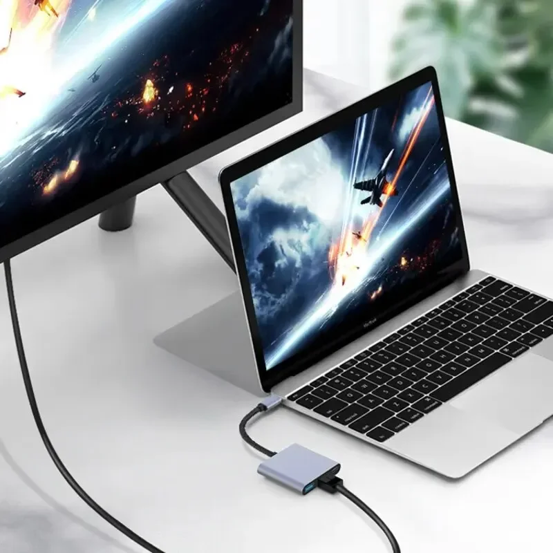 3 in 1 Multiport USB-C Hub HDMI-compatible Docking Station PD Fast Charge 4K HDMI Adapter Splitter For MacBook Phone Computer usb hub adapter,type c docking station,usb port adaptor,usb hub converter,cable converter,docking station,type c otg adapter