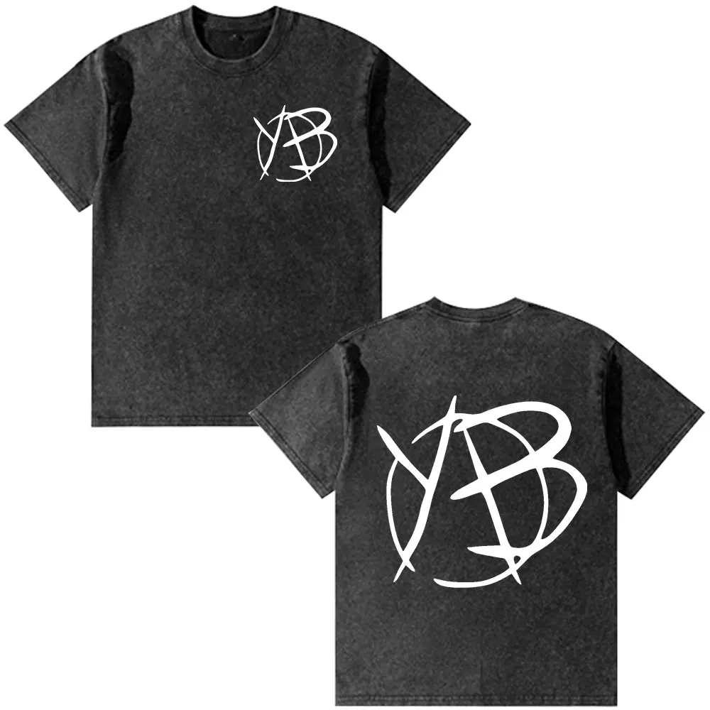Washed Vintage Yungblud Logo Print T-Shirt Men Women Fashion