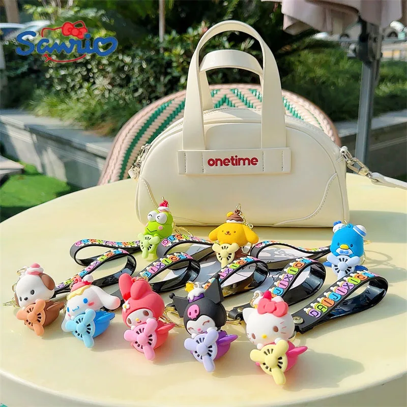 

Новинка, брелок для ключей Sanrio с куклой самолета, милый брелок Hello Kitty Kuromi, детские игрушки, кулон с коричной мелодией, подарки