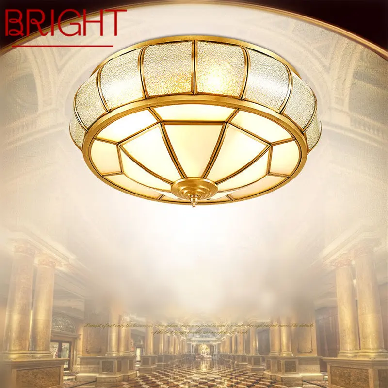 

BRIGHT Modern Copper Ceiling Lamp Vintage Creative Light Luxury Brass LED Fixtures Decor For Home Living Dining Room