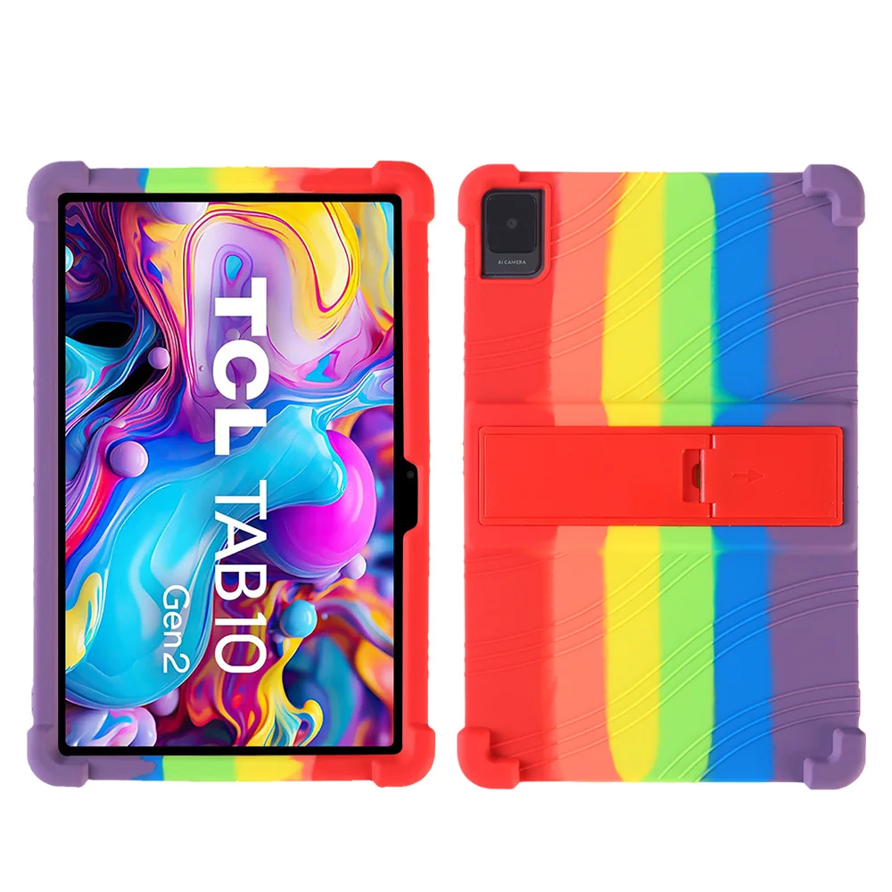 Durable Silicone Tablet Cover with Kickstand - Soft Shockproof Protector