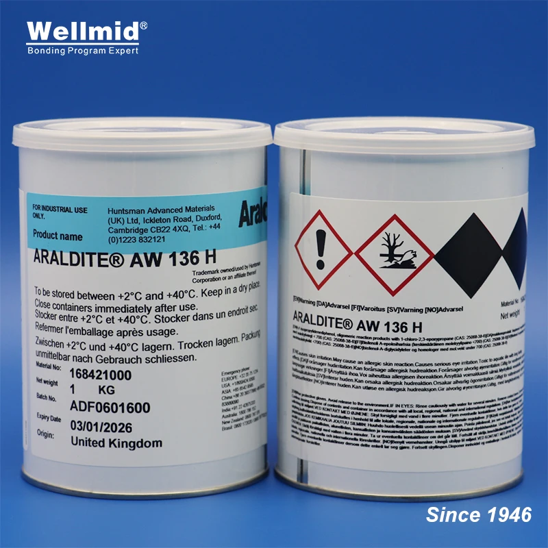 ARALDITE AW136H Cas.25068-38-6 White epoxy resin with HARDENER HY991 994 HY997 Multiple fluid states and color for 2K adhesive