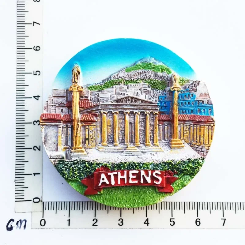 Blauw Dak Kerk Santorini Griekenland Koelkast Magneet Reizen Souvenir 3D Koelkast Decoratie Magnetische Sticker Craft Collectie