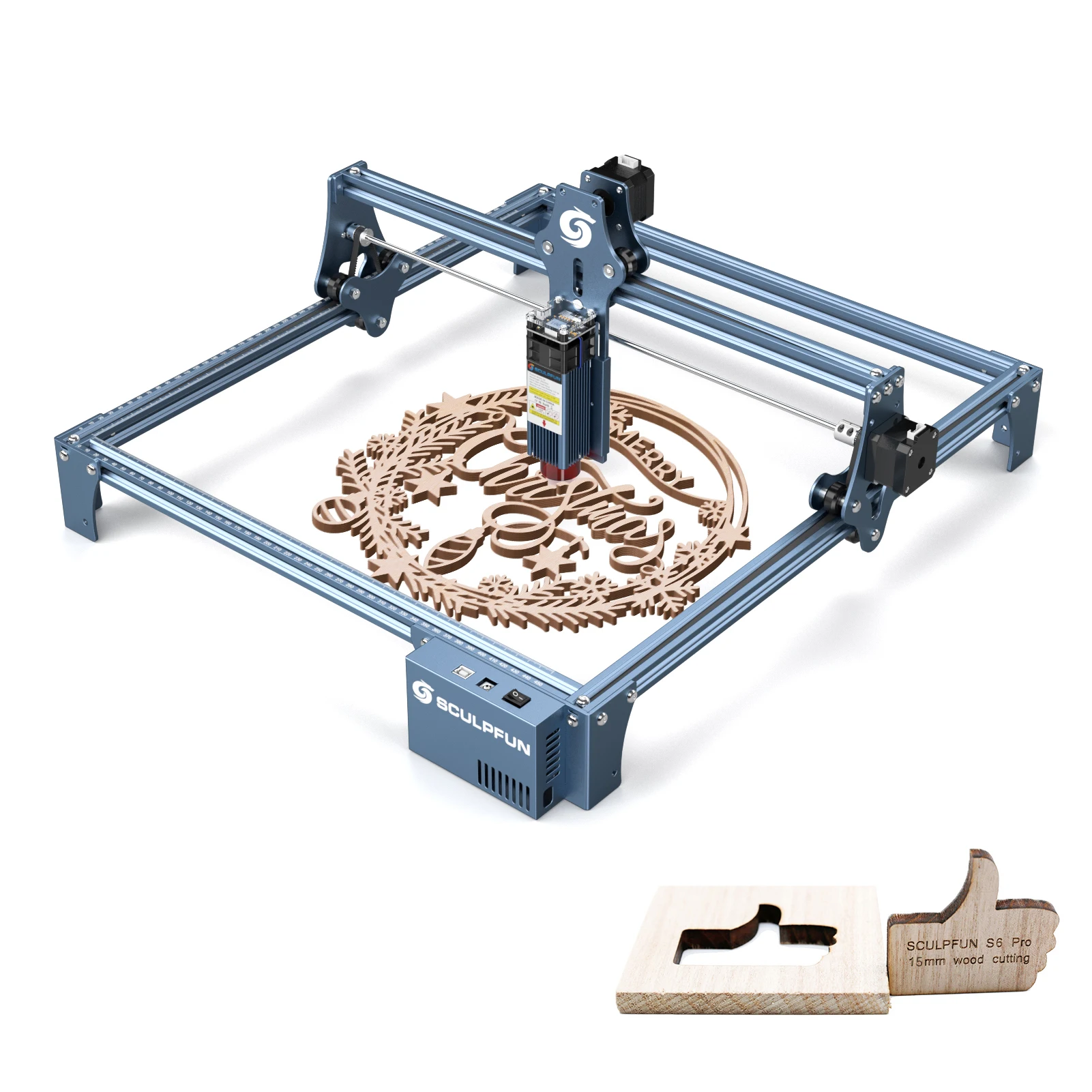 Сверхтонкая лазерная гравировальная машина SCULPFUN S9 с эффектом 90 Вт 410x420 мм