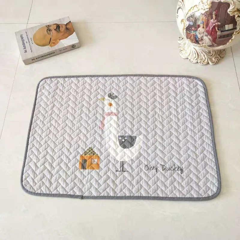 

Korean style cotton quilted household small floor mat rug
