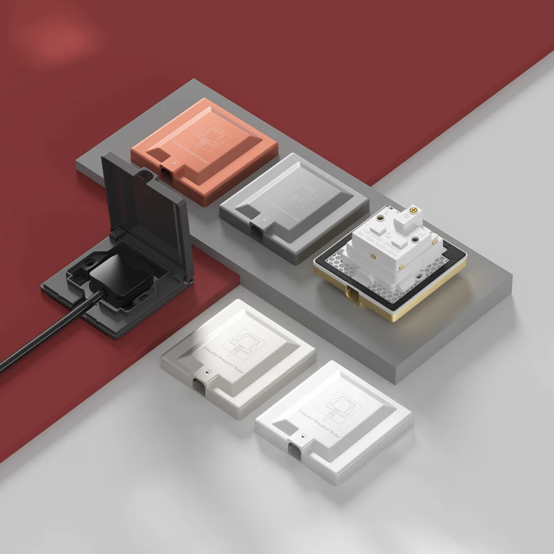 Kxn-tomada Impermeável do Banheiro Tomada de Parede uk Sockets Escondido Escondido Cozinha Prevenção da Poluição por Óleo Outlets Novo Design 13a