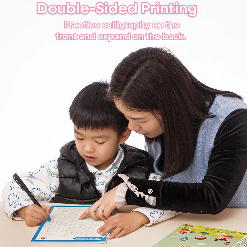 Reusable Magic Copybook Drawing Toys for Children Montessori Pen Control Training Writing Sticker Learning Educational Toy Kids