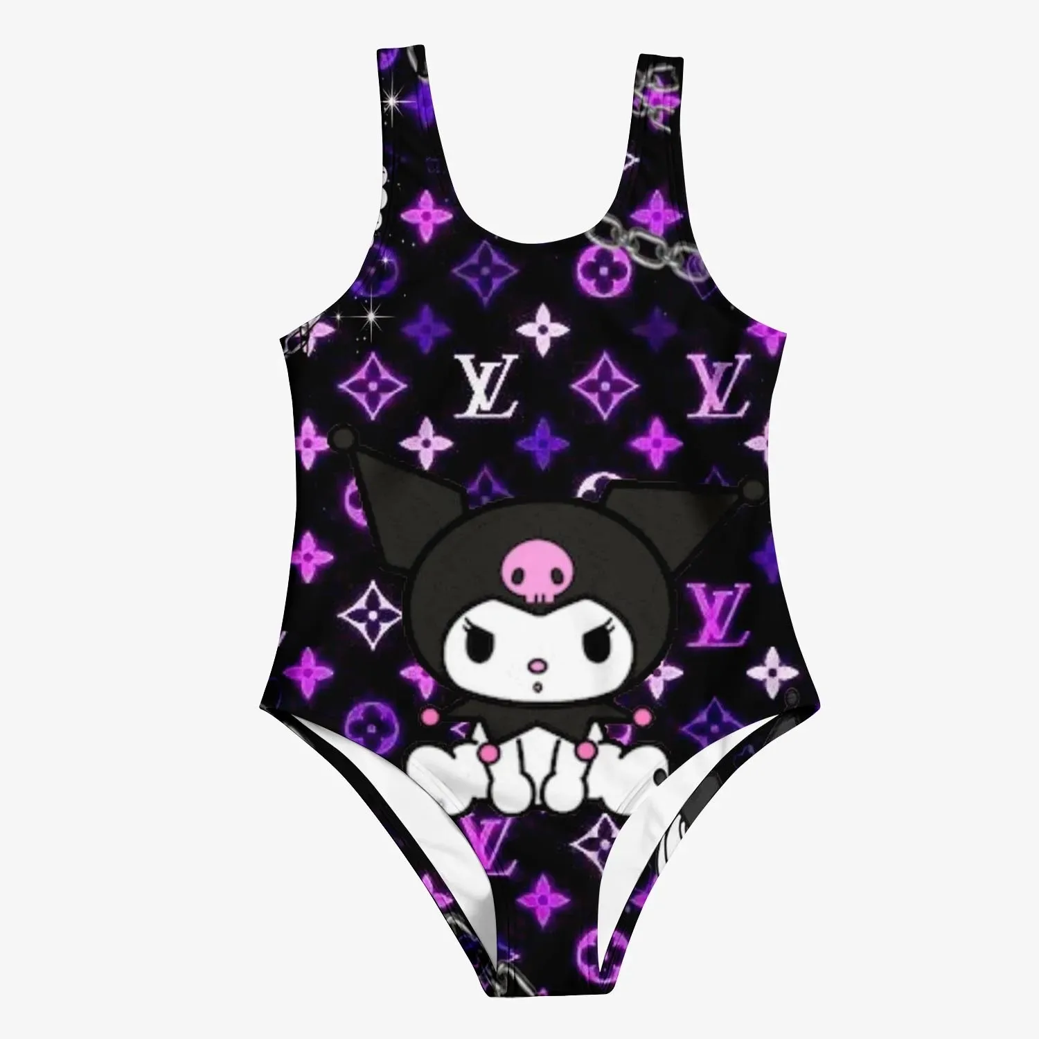 Summer New 3d Printed One-Piece Swimsuit Cute Kuromi Women's Adult Sleeveless Swimsuit Girls Fashion Breathable Swimsuit Miniso 6