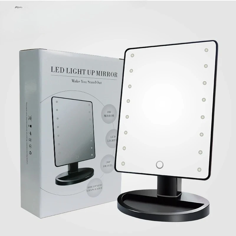 Missmeeca 스마트 LED 화장대 거울 ? 180 °   터치 컨트롤, 3색 조광 조명, USB 충전 및 저장 공간으로 조절 가능)