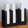 Popular Black Coffee Cup Dispenser Vertical Compartments Bar Counter Cup Storage Holder Durable Sturdy Cup Lid Holder 6
