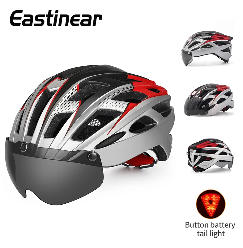 

Eastinear's New Mountain Bike Riding Helmet With LED Taillight Men's and Women's Outdoor Sports Safety Helmet With Goggles