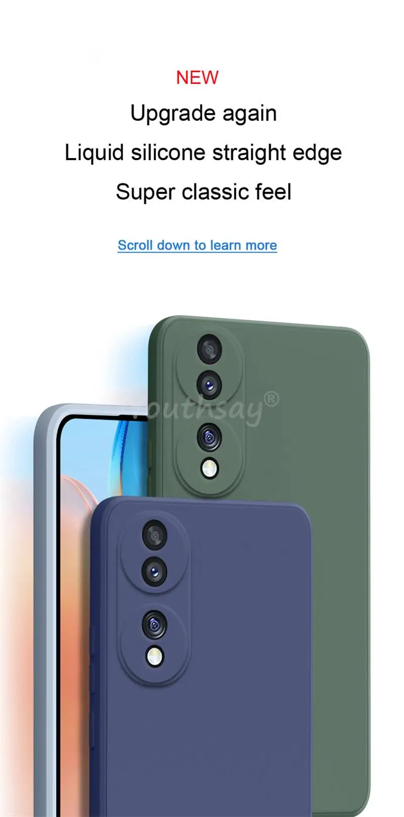 Für Honor 90 Hülle für Honor 90 70 Lite 50 Pro Hülle Silikon Plain Soft TPU Protector Gummi Handyhülle Honor 90 Cover – Detail 1