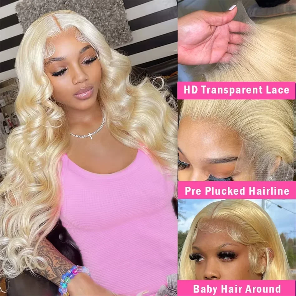 613 Blonde 13x6 Lace Front Wig Human Hair Body Wave Lace Frontal Wigs Human Hair 250% Density Natural Hairline With Baby Hair 2