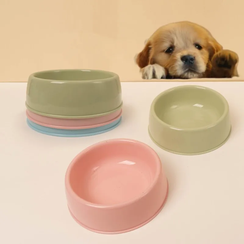 

Macarons Round Pet Bowl Safety Cute Multi-Purpose Plastic Economical Cat And Puppy Feeding Water Food Bowls Pet Products