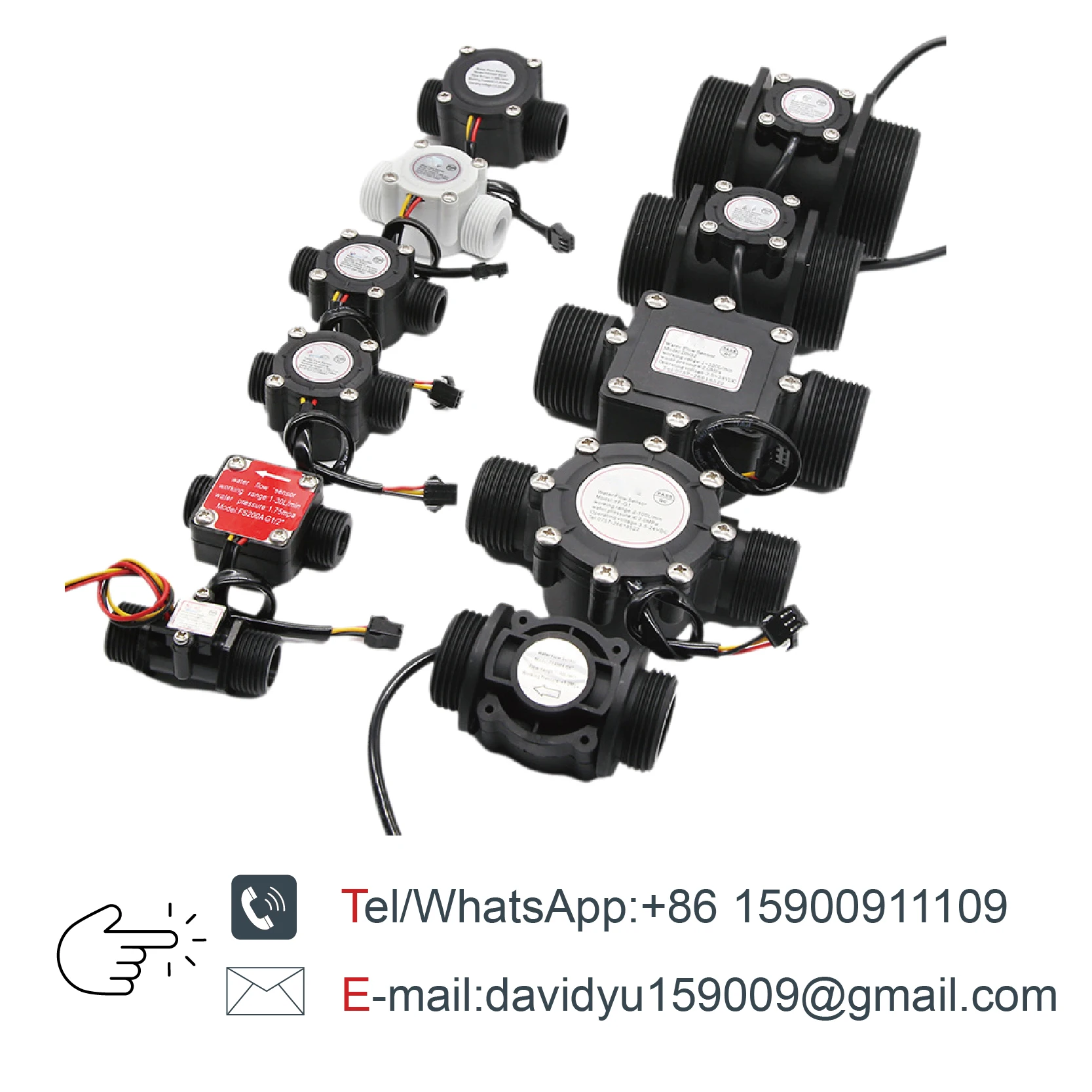 Water Flow Sensor Water Flow Sensor Hall Effect Flow Meter 1/2 3/4 1 2 Inch Nylon Liquid Meter for Irrigation Water Heater