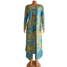 

Women Three Piece Set African Suit Spring New Sexy Suspender Long Pants Cloak 3 Piece Outfits Fall Dashiki African Clothing 2022