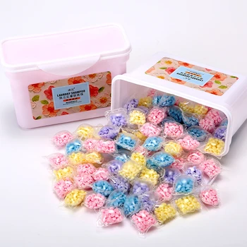 Bola de cápsula de detergente para lavadora, granos perfumados para ropa, 50/100 piezas