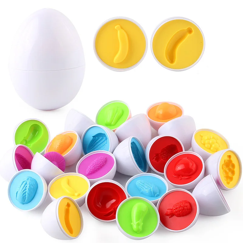 6/12 Pcs Baby Smart Eggs Montessori Educational Toys For Children Color Shape Matching Recognize Toddler Intelligent Learning