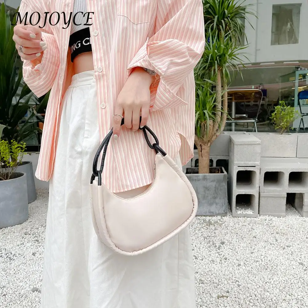 Nylon Crossbody Bag Women Large Capacity Shoulder Fashion Casual Half Moon  Handb