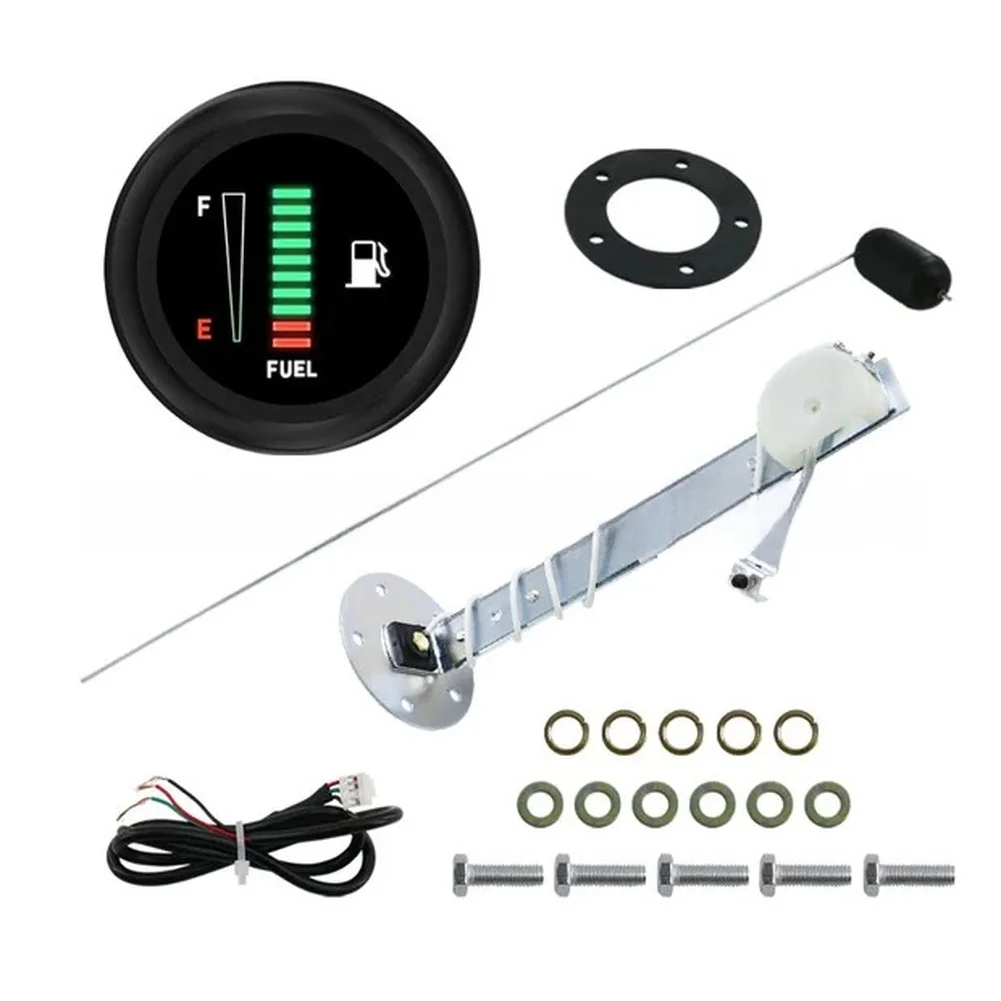 대부분의 12V 자동차, SUV, 트럭, 밴 및 오프로드 차량용 52MM LED 연료 레벨 게이지 키트 자동차 개조 부품