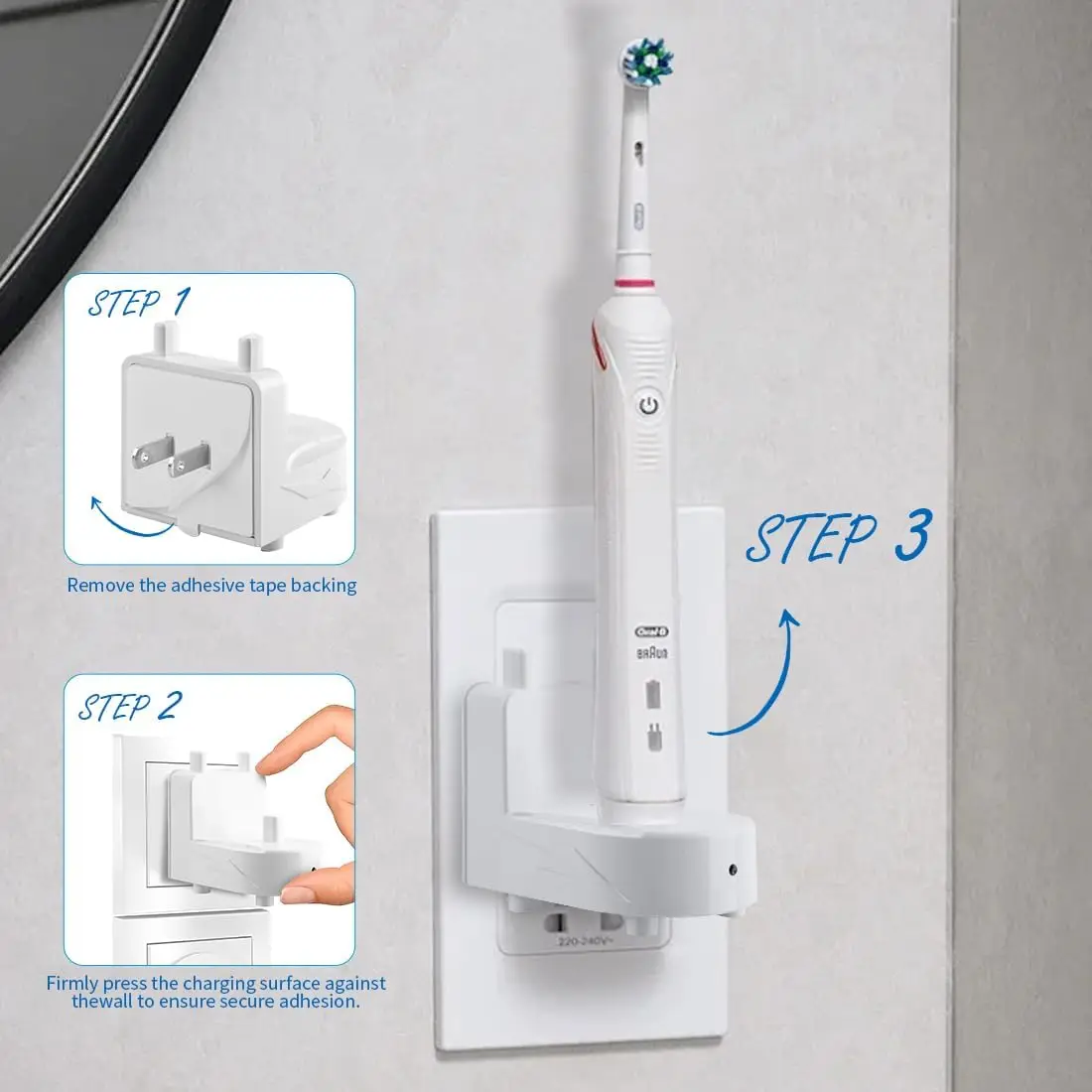 Caricabatterie Per Spazzolino Elettrico Modello 3757 Per Braun Oral B D10, D34, P4000, D12, D16, D20, P2000, P6000 Caricabatterie Da Viaggio | Leroy Merlin - Foto 5
