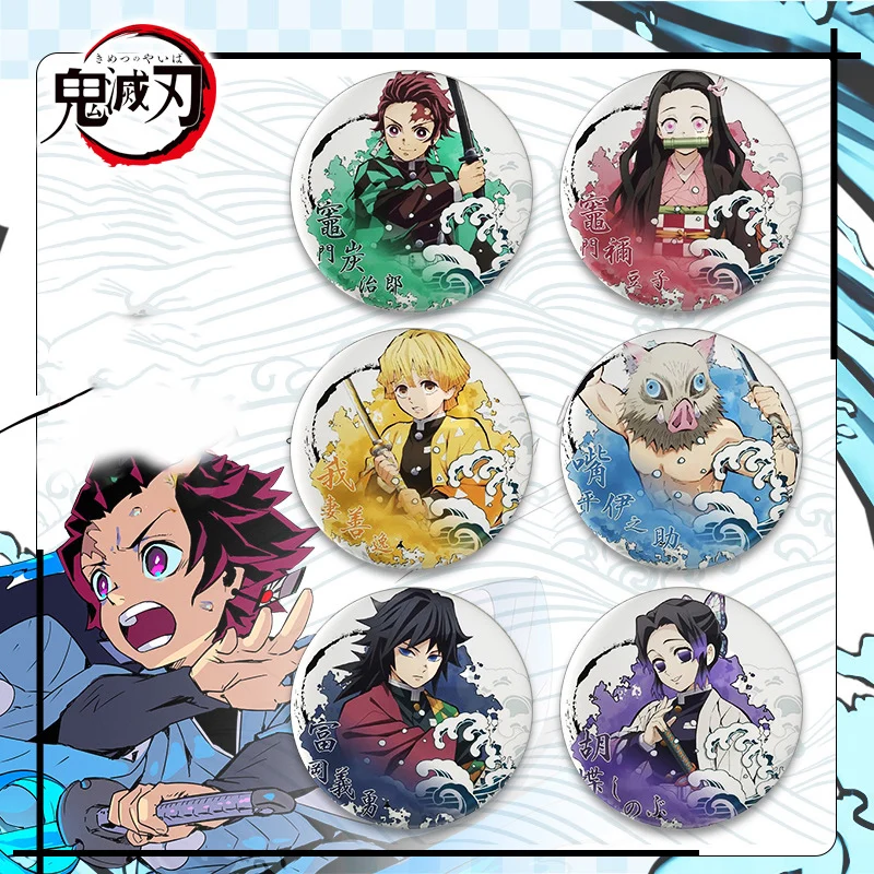 Enamel Pins Metal Brooch Metal Pins Lapel Pins Cartoon Pins Fashion Brooches Medal Badge Demon Slayer Anime Brooch Pin Cosplay Badge Cosplay Badge