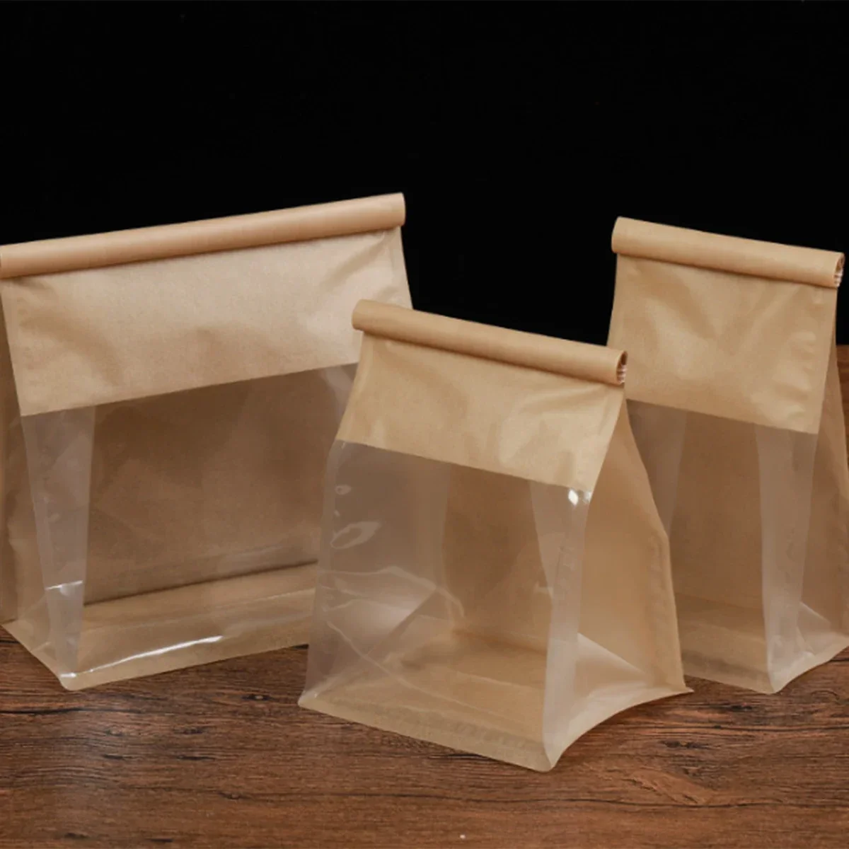Kraft Paper Bread Bags with Window – Oil-proof food-grade bags for toast, cookies, and ... - SKU KBB23161 - UGI Packaging